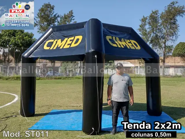 Estande inflável promocional personalizado para Cimed