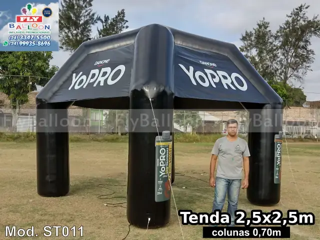 Estande inflável promocional personalizado para Danone YoPro