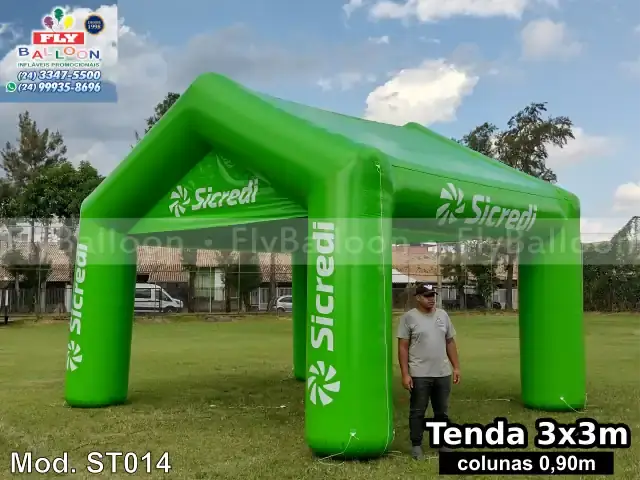 Estande inflável promocional personalizado para Sicredi