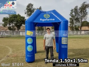 stand inflável promocional rede de farmácias agafarma